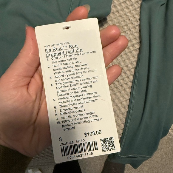 Lululemon “it’s Rulu run cropped half zip” - Picture 2 of 2